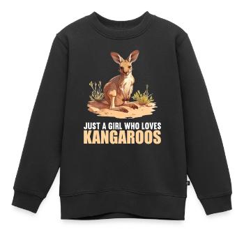 Kangourous Kangourou - Sweat Premium enfant bio - noir - Devant - AI Model Kid Female (0cm)