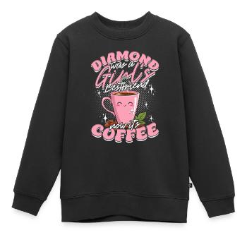 Valentinstag Freundin Kaffee - Kinder Premium Organic Sweatshirt - Schwarz - Vorne - AI Model Kid Female (0cm)