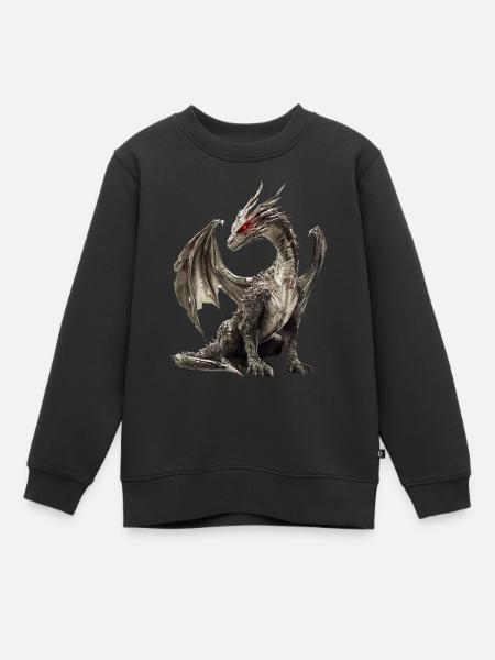 Drachen - Kinder Premium Organic Sweatshirt - Schwarz
