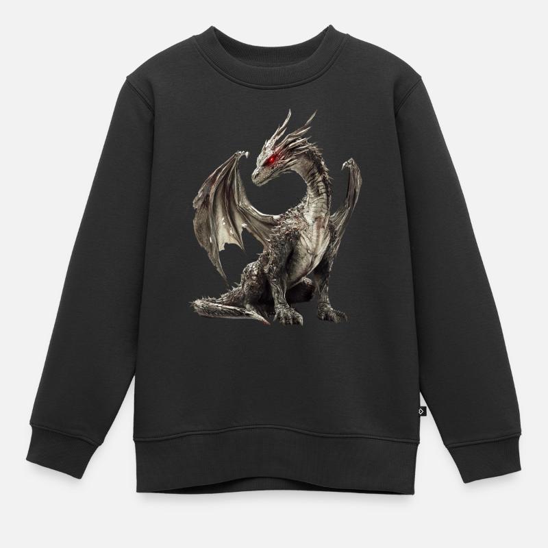 Drachen - Kinder Premium Organic Sweatshirt - Schwarz