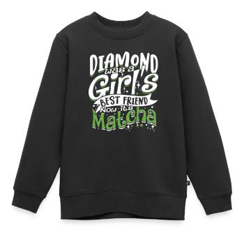 Freundin Matcha Ehefrau Valentinstag - Kinder Premium Organic Sweatshirt - Schwarz - Vorne - AI Model Kid Female (0cm)