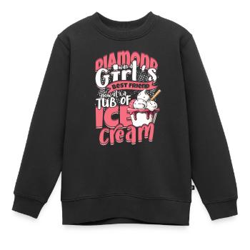 Freundin Eis Ehefrau Valentinstag - Kinder Premium Organic Sweatshirt - Schwarz - Vorne - AI Model Kid Female (0cm)