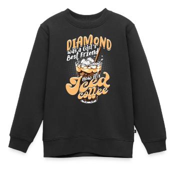 Freundin Iced Coffee Ehefrau Valentinstag - Kinder Premium Organic Sweatshirt - Schwarz - Vorne - AI Model Kid Female (0cm)