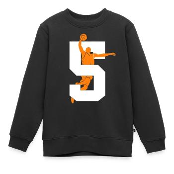 NUMMER 5 BASKETBALL 5. GEBURTSTAG - Kinder Premium Organic Sweatshirt - Schwarz - Vorne - AI Model Kid Female (0cm)
