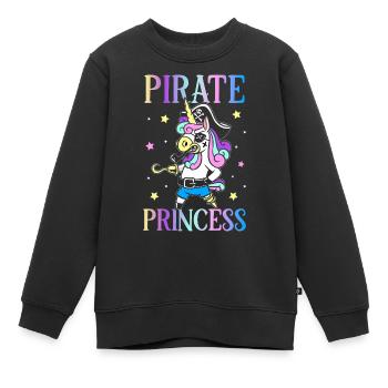 Pirate Princesse Pirate Fille Pirate Fille - Sweat Premium enfant bio - noir - Devant - AI Model Kid Female (0cm)