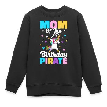 Maman de l’anniversaire Pirate Pirates Anniversaire Pirate - Sweat Premium enfant bio - noir - Devant - AI Model Kid Female (0cm)