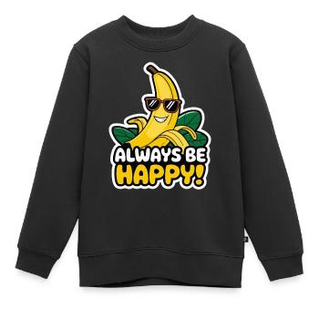BANANE - Sweat Premium enfant bio - noir - Devant - AI Model Kid Female (0cm)