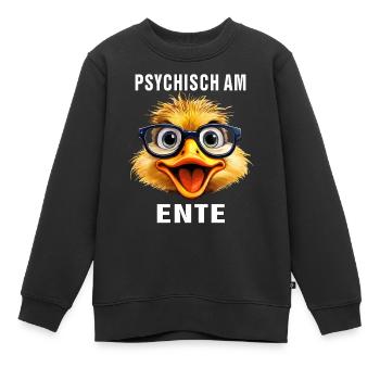 LUNETTES DE CANARD PSYCHIQUE SUR LE CANARD - Sweat Premium enfant bio - noir - Devant - AI Model Kid Female (0cm)