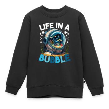 Aquarium aquatique - Sweat Premium enfant bio - noir - Devant - AI Model Kid Female (0cm)
