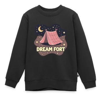 TRAUM-FESTUNGEN - Kinder Premium Organic Sweatshirt - Schwarz - Vorne - AI Model Kid Female (0cm)