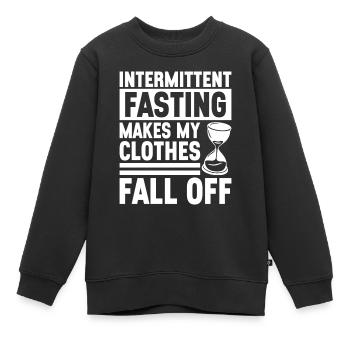Jeûne intermittent Jeûne intermittent - Sweat Premium enfant bio - noir - Devant - AI Model Kid Female (0cm)