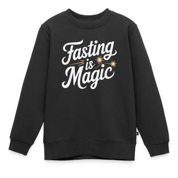 Jeûne intermittent Jeûne intermittent - Sweat Premium enfant bio - noir - Devant - AI Model Kid Female (0cm)