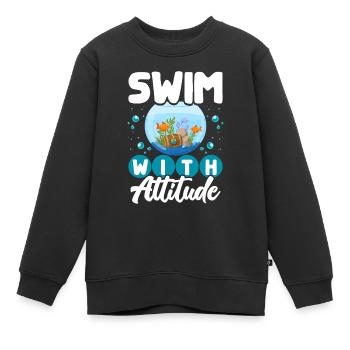 Aquarium aquatique - Sweat Premium enfant bio - noir - Devant - AI Model Kid Female (0cm)