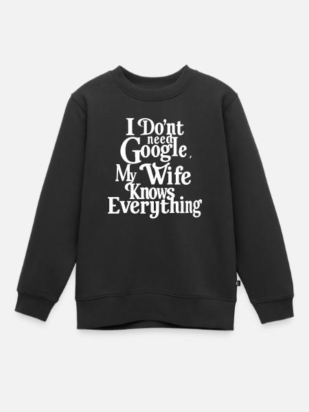 Drôle de femme sait tout Citation Drôle de femme sait - Sweat Premium enfant bio - noir