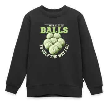 Il faut beaucoup de balles pour jouer au golf comme je le fais - Sweat Premium enfant bio - noir - Devant - AI Model Kid Female (0cm)