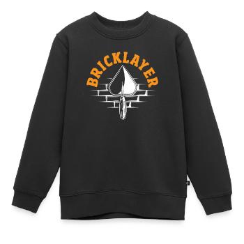 Truelle de maçon et fierté du mur de briques - Sweat Premium enfant bio - noir - Devant - AI Model Kid Female (0cm)