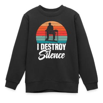 Ich Zerstöre Stille - Kinder Premium Organic Sweatshirt - Schwarz - Vorne - AI Model Kid Female (0cm)