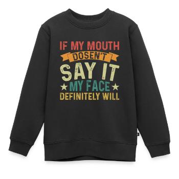Présenter - Sweat Premium enfant bio - noir - Devant - AI Model Kid Female (0cm)