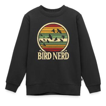 Bird Nerd Birdwatching Birder Birds Birdwatcher - Sweat Premium enfant bio - noir - Devant - AI Model Kid Female (0cm)