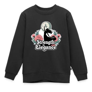 LA FORCE DANS L’ÉLÉGANCE - Sweat Premium enfant bio - noir - Devant - AI Model Kid Female (0cm)