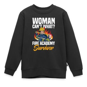 Frau Kann Nicht Was? Fire Academy Survivor - Kinder Premium Organic Sweatshirt - Schwarz - Vorne - AI Model Kid Female (0cm)