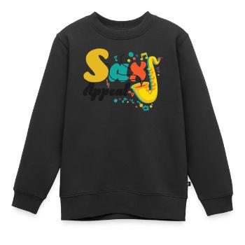 Saxophones Pun Sax Appeal - Kids Premium Organic Sweatshirt - black - Front - AI Model Kid Female (0cm)