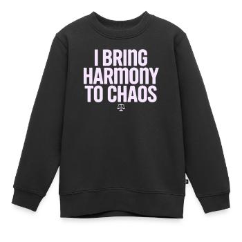 Waage Sternzeichen: Ich Bringe Harmonie - Kinder Premium Organic Sweatshirt - Schwarz - Vorne - AI Model Kid Female (0cm)