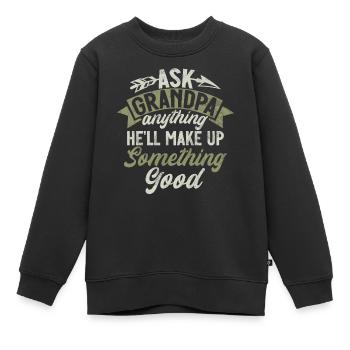 Grand-père Grand-père Pops Grand-parent - Sweat Premium enfant bio - noir - Devant - AI Model Kid Female (0cm)