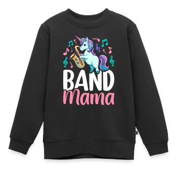 Band Mama Saxophon Mama Marching Band Grafik für - Kinder Premium Organic Sweatshirt - Schwarz - Vorne - AI Model Kid Female (0cm)