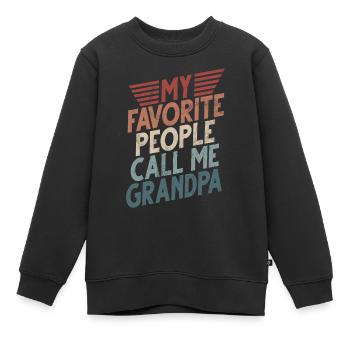 Grand-père Grand-père Pops Grand-parent - Sweat Premium enfant bio - noir - Devant - AI Model Kid Female (0cm)
