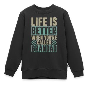 Grand-père Grand-père Pops Grand-parent - Sweat Premium enfant bio - noir - Devant - AI Model Kid Female (0cm)