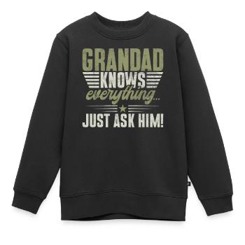 Grand-père Grand-père Pops Grand-parent - Sweat Premium enfant bio - noir - Devant - AI Model Kid Female (0cm)