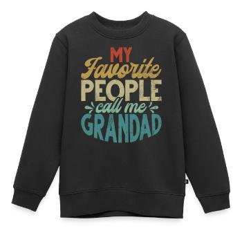 Grand-père Grand-père Pops Grand-parent - Sweat Premium enfant bio - noir - Devant - AI Model Kid Female (0cm)