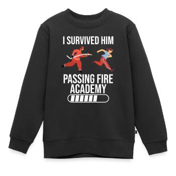 Je lui ai survécu comme il l’a fait à l’Académie des pompiers - Sweat Premium enfant bio - noir - Devant - AI Model Kid Female (0cm)