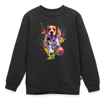 Beagle - Kinder Premium Organic Sweatshirt - Schwarz - Vorne - AI Model Kid Female (0cm)