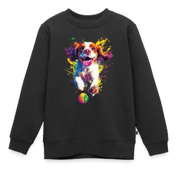 Cavalier King Charles - Kinder Premium Organic Sweatshirt - Schwarz - Vorne - AI Model Kid Female (0cm)