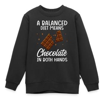 Drôle de chocolat diète Choco Candy Sweet Tooth - Sweat Premium enfant bio - noir - Devant - AI Model Kid Female (0cm)