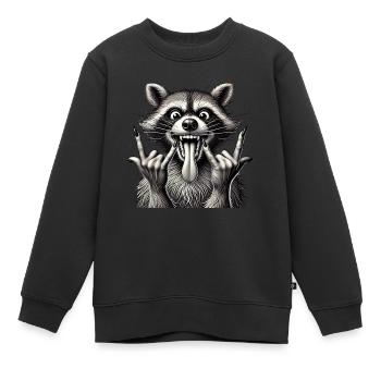 Rock 'n' Roll raton laveur Métal Art Design - Sweat Premium enfant bio - noir - Devant - AI Model Kid Female (0cm)