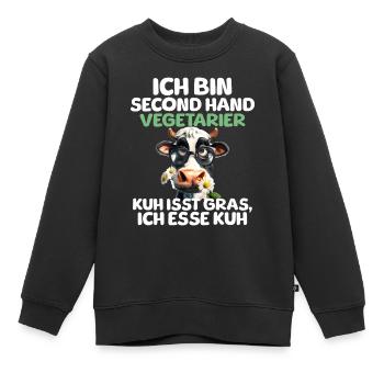 Second Hand Vegetarier - Kinder Premium Organic Sweatshirt - Schwarz - Vorne - AI Model Kid Female (0cm)