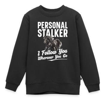 Persönlicher Stalker Ich Folge Dir, Wohin Du Gehst - Kinder Premium Organic Sweatshirt - Schwarz - Vorne - AI Model Kid Female (0cm)