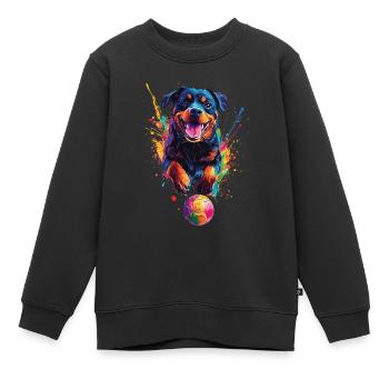 Rottweiler - Kinder Premium Organic Sweatshirt - Schwarz - Vorne - AI Model Kid Female (0cm)