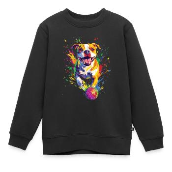 Staffordshire Bullterrier - Kinder Premium Organic Sweatshirt - Schwarz - Vorne - AI Model Kid Female (0cm)
