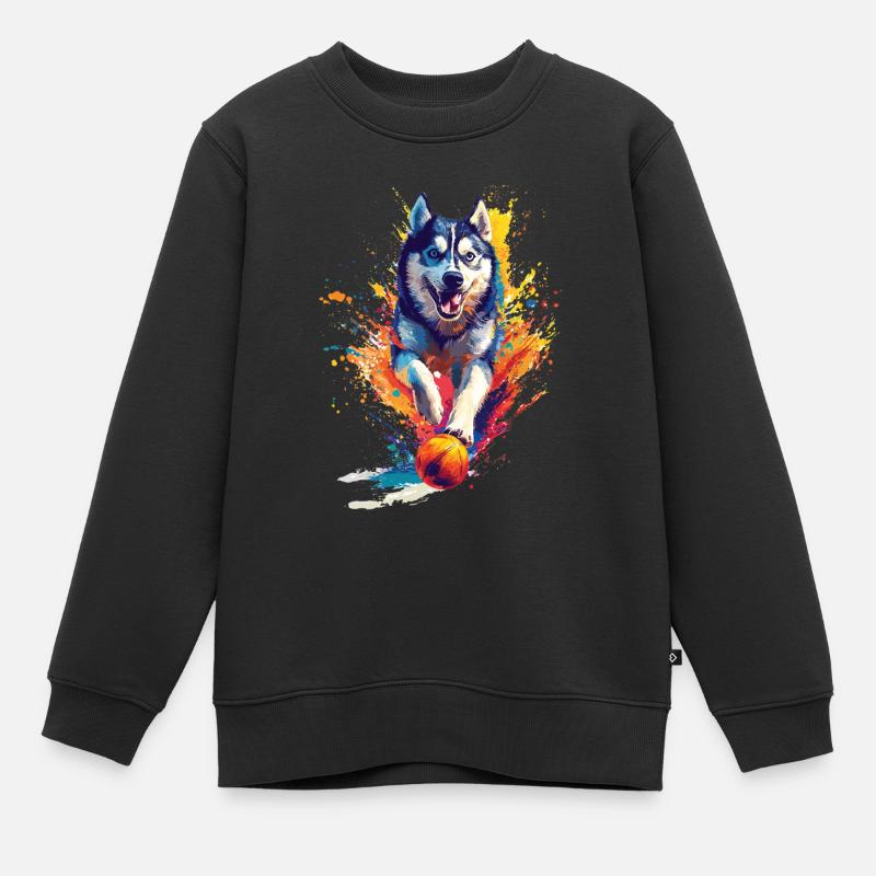 Sibirischer Husky - Kinder Premium Organic Sweatshirt - Schwarz