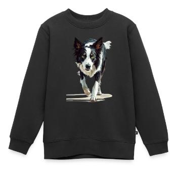 Border Collie - Kinder Premium Organic Sweatshirt - Schwarz - Vorne - AI Model Kid Female (0cm)