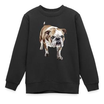 Bulldogge - Kinder Premium Organic Sweatshirt - Schwarz - Vorne - AI Model Kid Female (0cm)