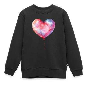 Herz Ballon Geburtstag - Kinder Premium Organic Sweatshirt - Schwarz - Vorne - AI Model Kid Female (0cm)