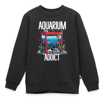 Aquarium aquatique - Sweat Premium enfant bio - noir - Devant - AI Model Kid Female (0cm)