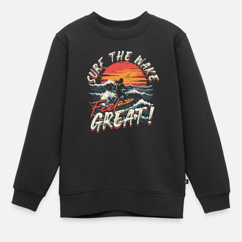 Wakeboarding Wakeboard Wakeboarder - Kinder Premium Organic Sweatshirt - Schwarz