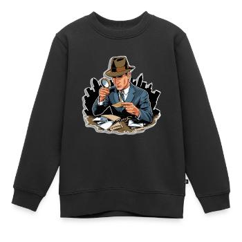 DÉTECTIVES EN ACTION - Sweat Premium enfant bio - noir - Devant - AI Model Kid Female (0cm)