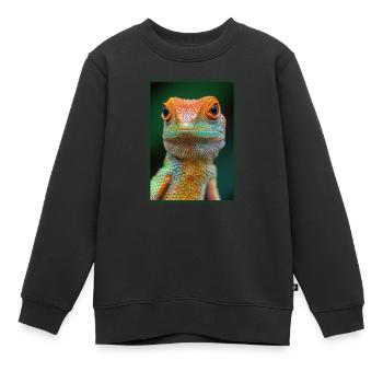 Lézards Lézard - Sweat Premium enfant bio - noir - Devant - AI Model Kid Female (0cm)